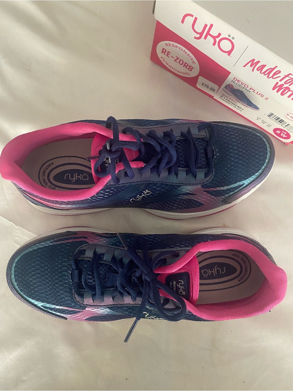 Ryka Devotion Plus 2 Walking Shoes Blue Pink Women's 8W NIB - Picture 3 of 13